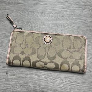 Coach Tan and Pink Wallets with Signature Monogram